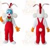 Red Rabbit Mascot Costume with Custom Logo
