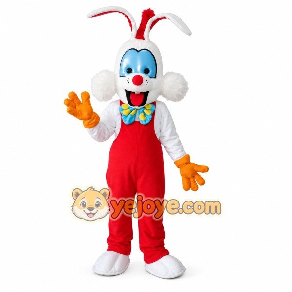 Red Rabbit Mascot Costume with Custom Logo Red Rabbit Mascot Costume with Custom Logo