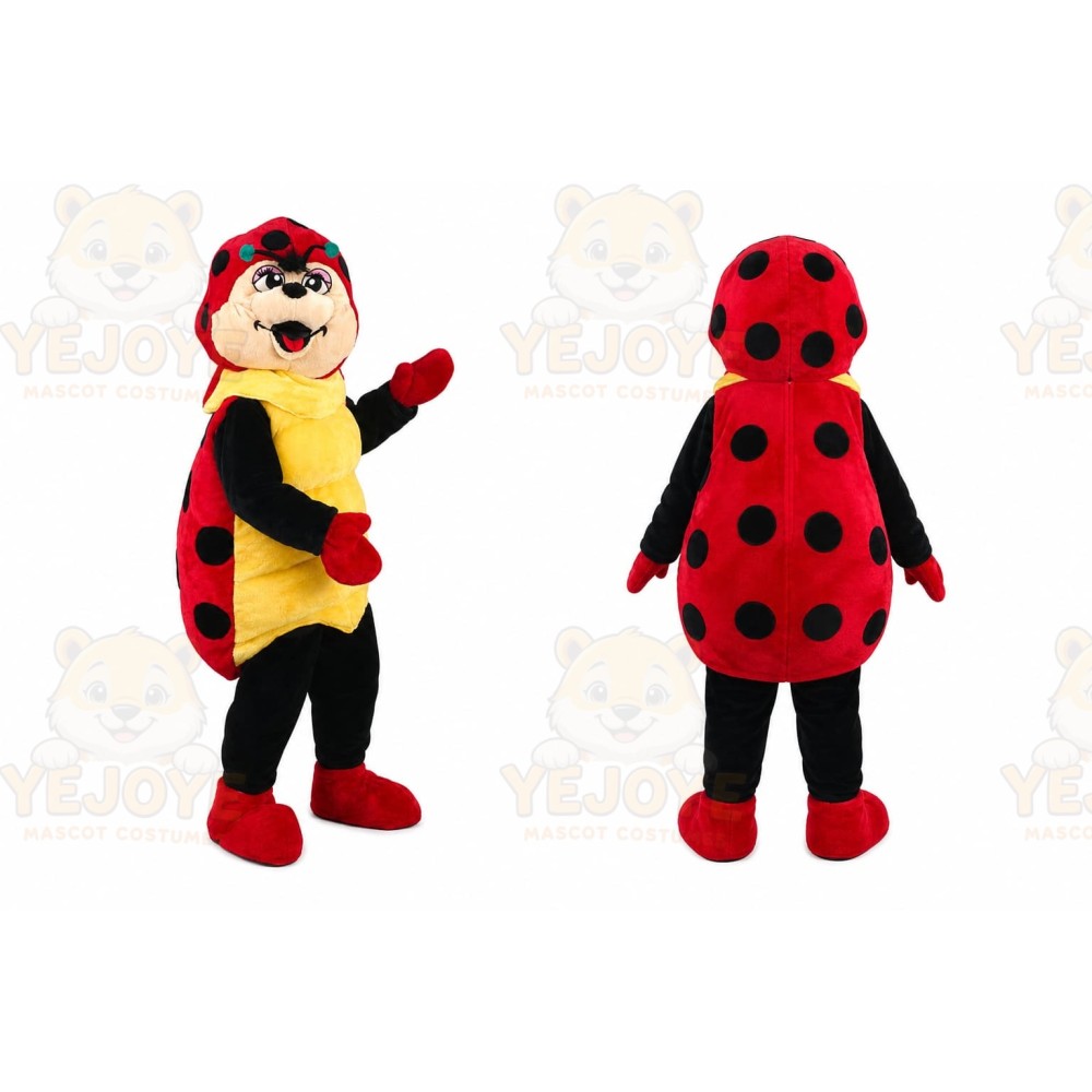 Red Ladybug Mascot Costume with Custom Logo