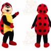 Red Ladybug Mascot Costume with Custom Logo