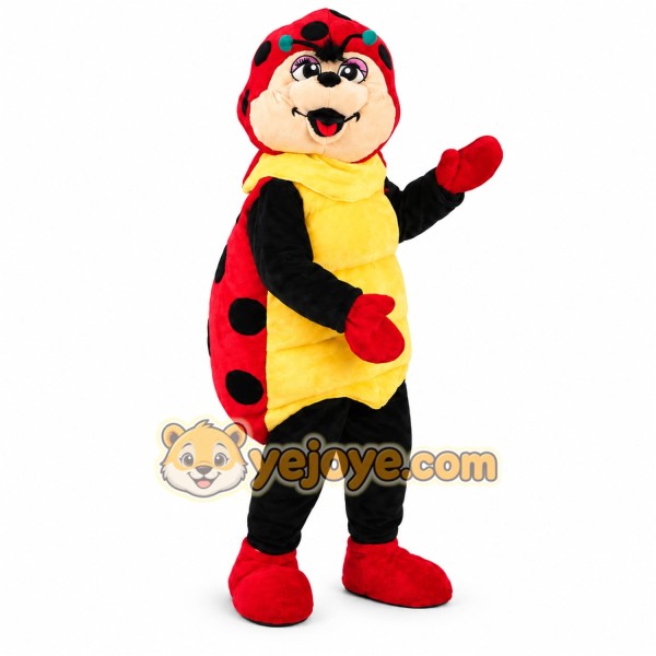 Red Ladybug Mascot Costume with Custom Logo Red Ladybug Mascot Costume with Custom Logo