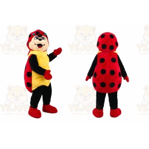 Red Ladybug Mascot Costume with Custom Logo