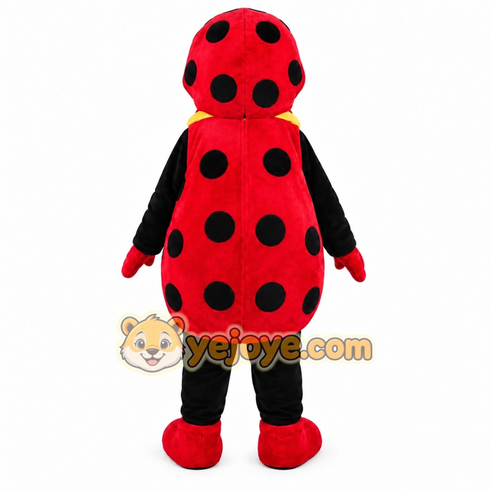 Red Ladybug Mascot Costume with Custom Logo