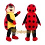 Red Ladybug Mascot Costume with Custom Logo