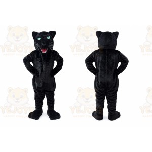 Black Panther Mascot Costume with Custom Logo