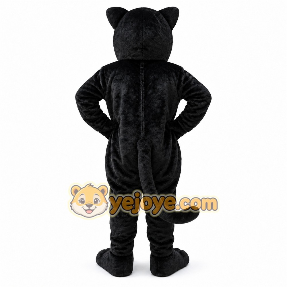 Black Panther Mascot Costume with Custom Logo Black Panther Mascot Costume with Custom Logo
