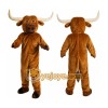 Brown Bull Mascot Costume with Custom Logo