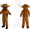 Brown Bull Mascot Costume with Custom Logo