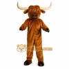 Brown Bull Mascot Costume with Custom Logo