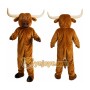 Brown Bull Mascot Costume with Custom Logo