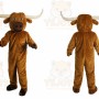 Brown Bull Mascot Costume with Custom Logo