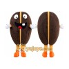 Brown Coffee Bean Mascot Costume with Custom Logo Brown Coffee Bean Mascot Costume with Custom Logo