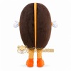 Brown Coffee Bean Mascot Costume with Custom Logo Brown Coffee Bean Mascot Costume with Custom Logo