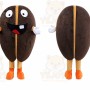 Brown Coffee Bean Mascot Costume with Custom Logo