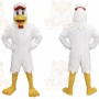 White Chicken Mascot Costume with Custom Logo