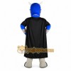 Blue Superhero Mascot Costume with Custom Logo Blue Superhero Mascot Costume with Custom Logo