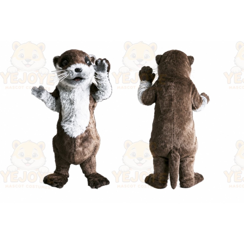 Brown Otter Mascot Costume with Custom Logo