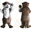 Brown Otter Mascot Costume with Custom Logo