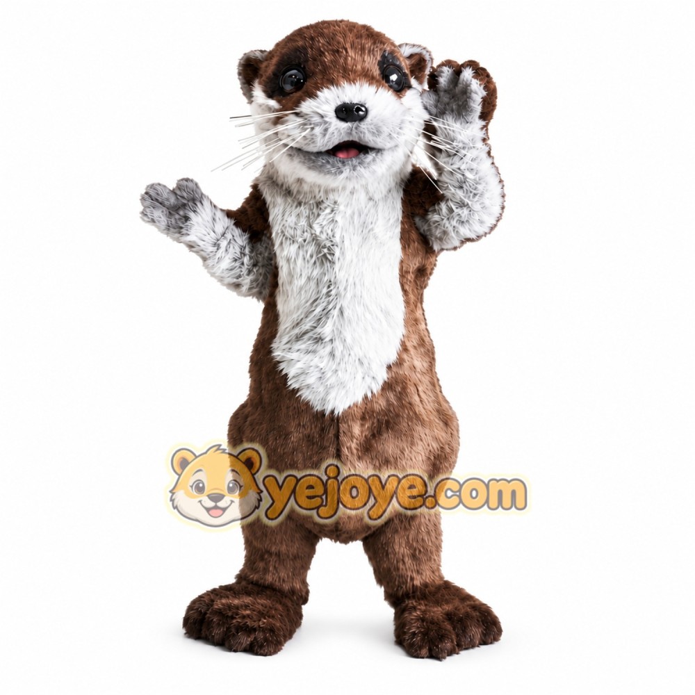 Brown Otter Mascot Costume with Custom Logo Brown Otter Mascot Costume with Custom Logo