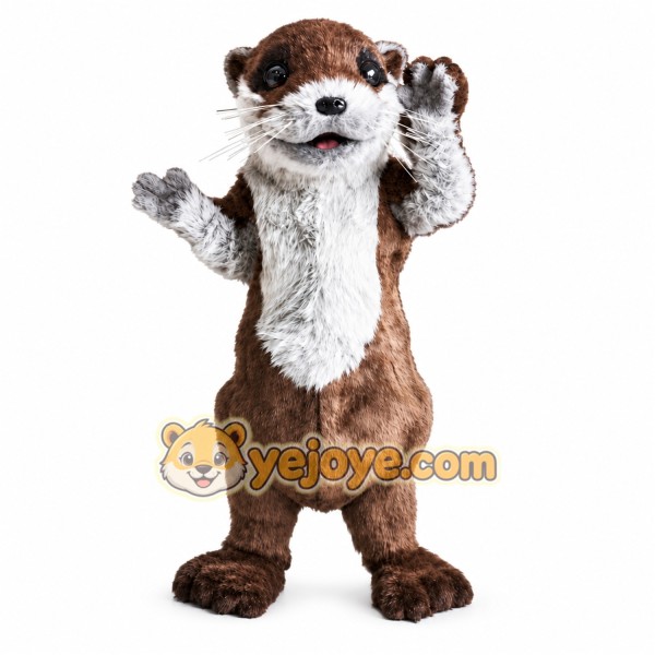 Brown Otter Mascot Costume with Custom Logo