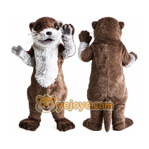 Brown Otter Mascot Costume with Custom Logo
