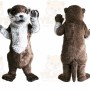 Brown Otter Mascot Costume with Custom Logo