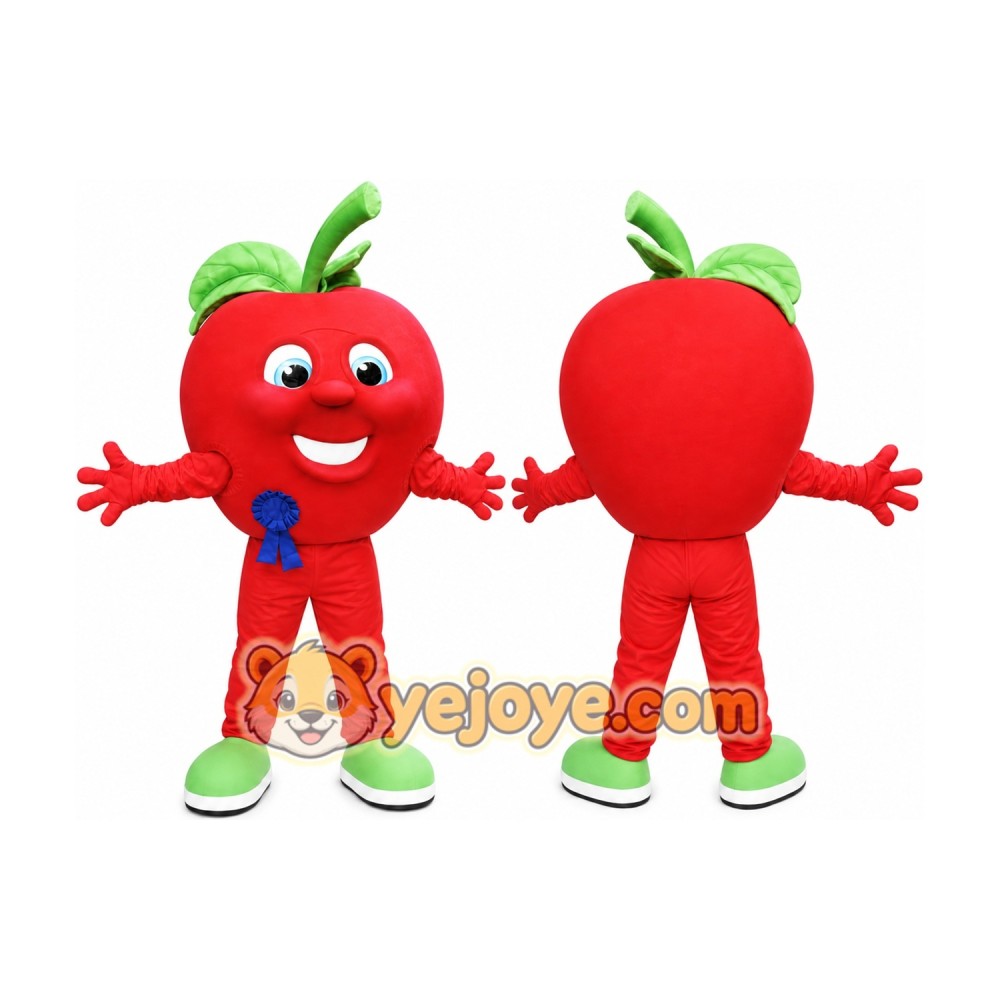 Red Apple Mascot Costume with Custom Logo Red Apple Mascot Costume with Custom Logo