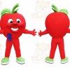 Red Apple Mascot Costume with Custom Logo