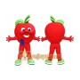 Red Apple Mascot Costume with Custom Logo