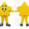 Yellow Star Mascot Costume with Custom Logo