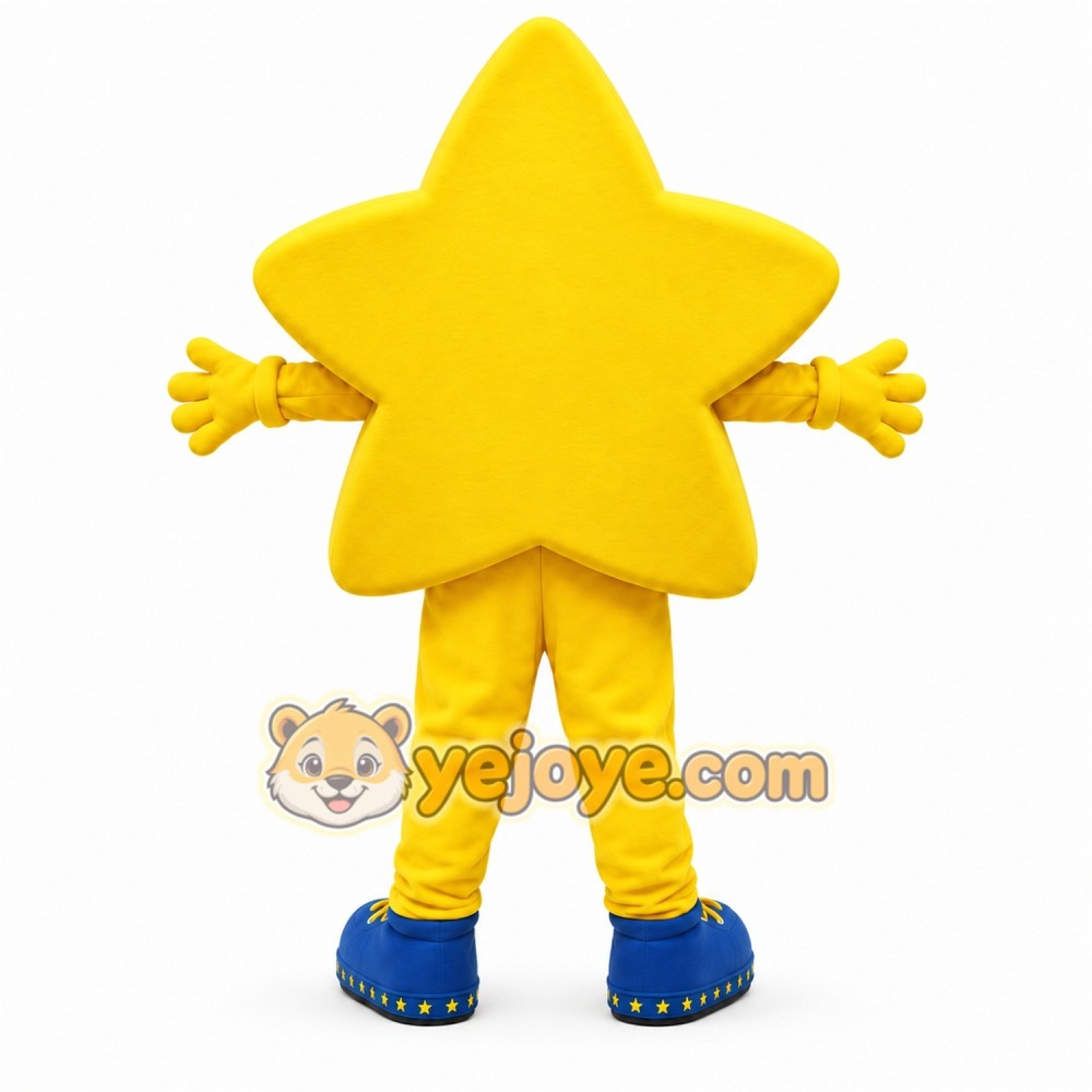 Yellow Star Mascot Costume with Custom Logo Yellow Star Mascot Costume with Custom Logo