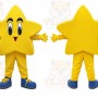 Yellow Star Mascot Costume with Custom Logo
