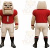 Tan Bulldog Mascot Costume with Custom Logo