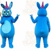 Blue Rabbit Mascot Costume with Custom Logo