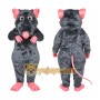 Gray Rat Mascot Costume with Custom Logo
