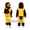 Yellow Eagle Mascot Costume with Custom Logo