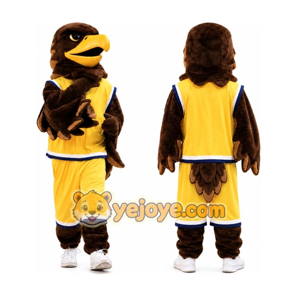 Yellow Eagle Mascot Costume with Custom Logo