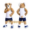 Brown Ram Mascot Costume with Custom Logo