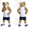 White Ram Mascot Costume with Custom Logo