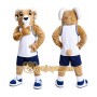Brown Ram Mascot Costume with Custom Logo