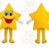 Yellow Star Mascot Costume with Custom Logo
