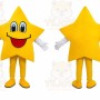 Yellow Star Mascot Costume with Custom Logo