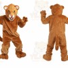 Brown Cougar Mascot Costume with Custom Logo