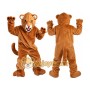 Brown Cougar Mascot Costume with Custom Logo
