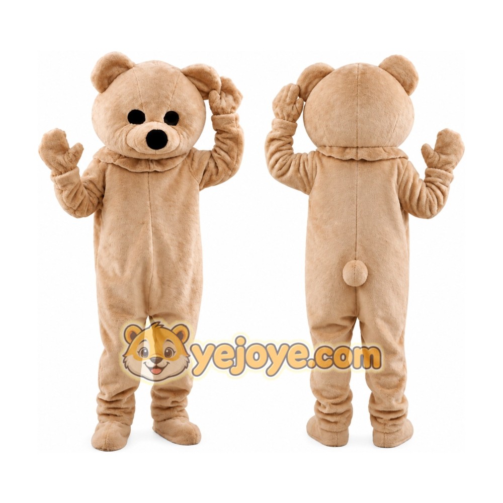 Tan Bear Mascot Costume with Custom Logo Tan Bear Mascot Costume with Custom Logo