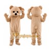 Tan Bear Mascot Costume with Custom Logo Tan Bear Mascot Costume with Custom Logo