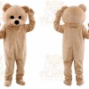 Tan Bear Mascot Costume with Custom Logo