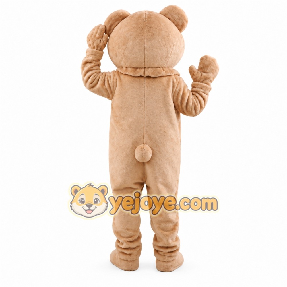 Tan Bear Mascot Costume with Custom Logo Tan Bear Mascot Costume with Custom Logo