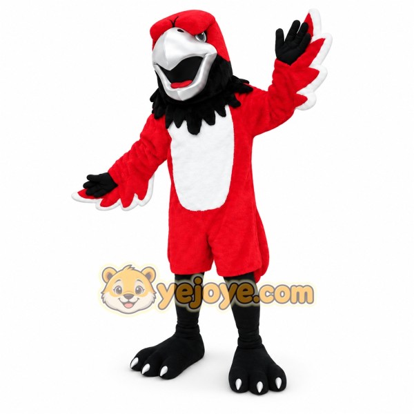 Red Bird Mascot Costume with Custom Logo