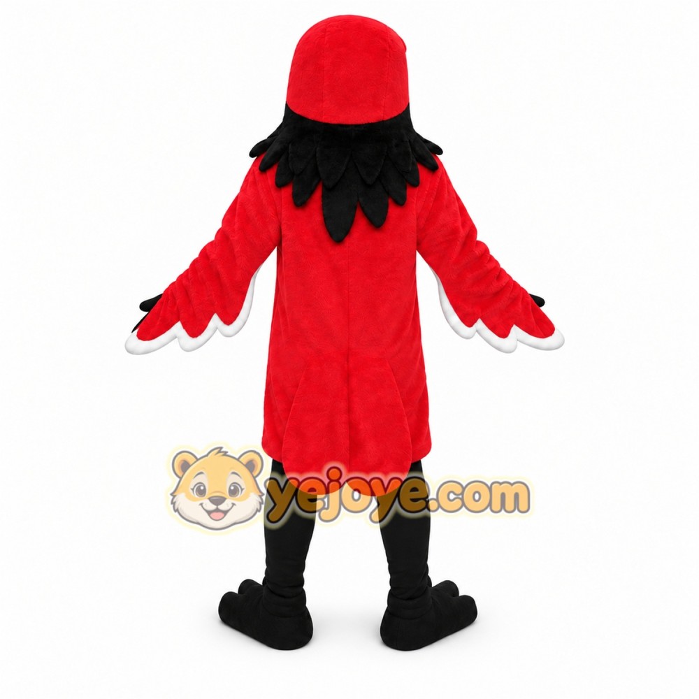 Red Bird Mascot Costume with Custom Logo